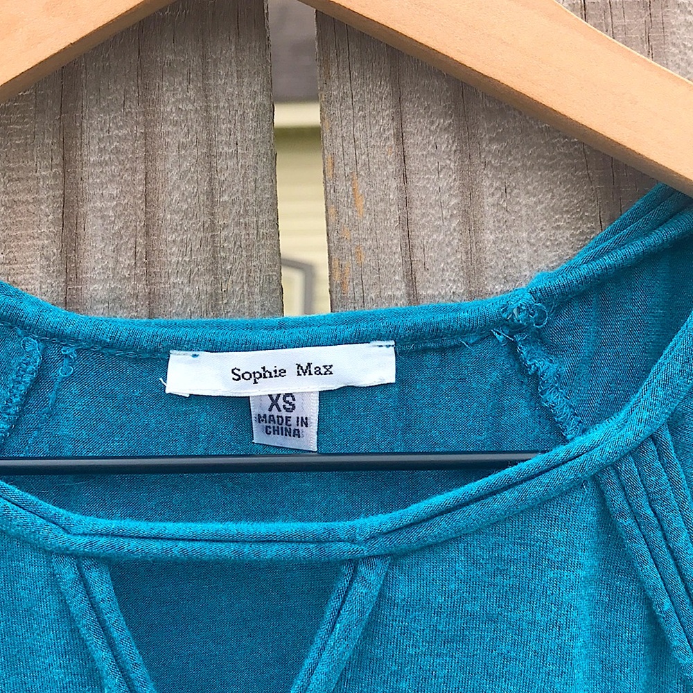 Sophia Max Teal Tunic- Size XS - Picture 3 of 4